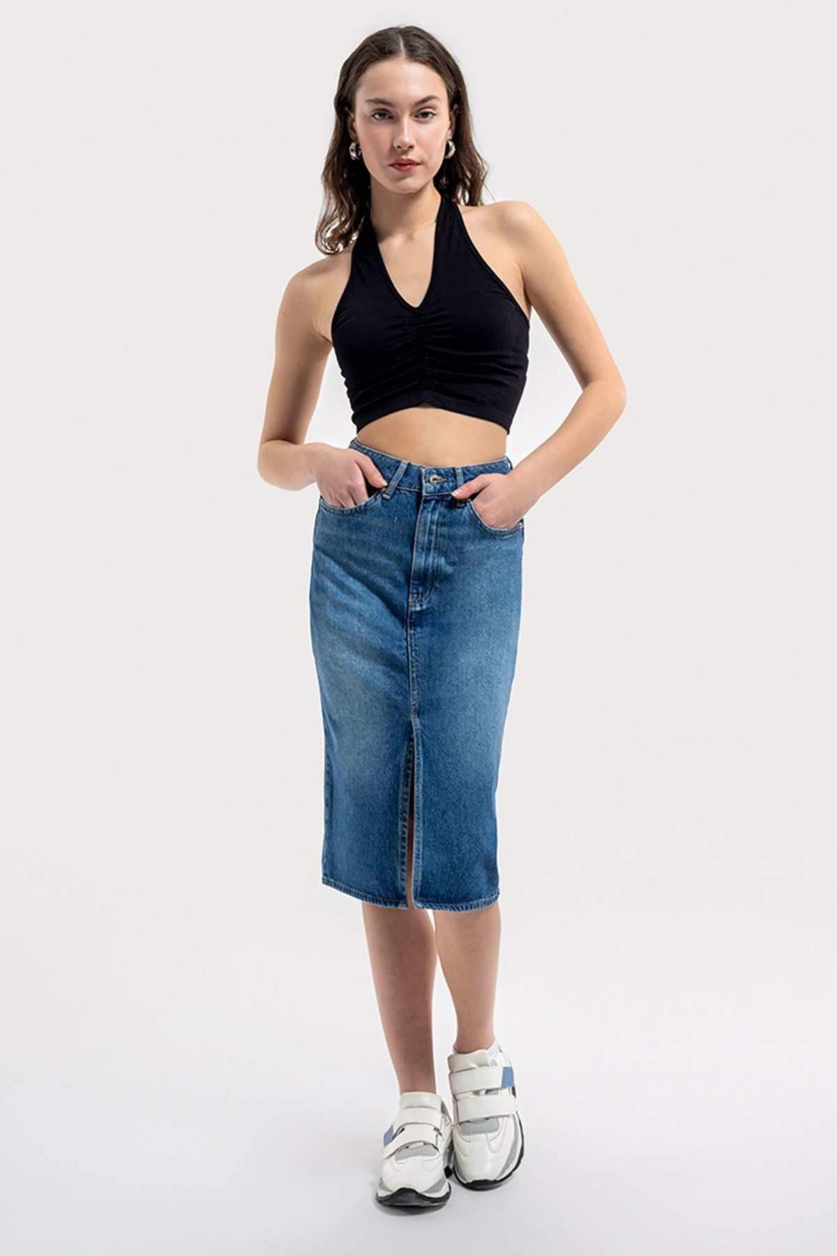 Loft Kadın Etek LF2036556 Mavi