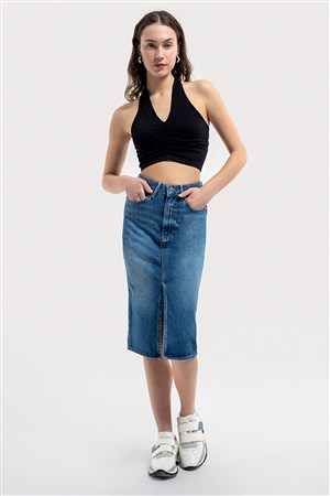 Loft Kadın Etek LF2036556 Mavi