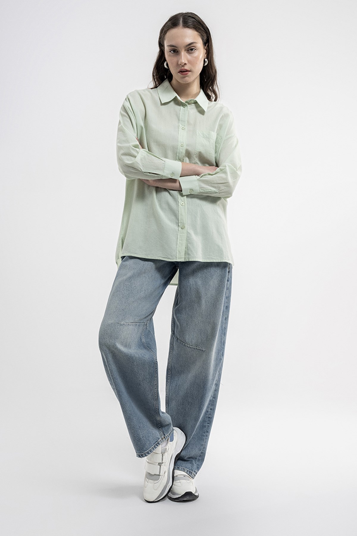 Loft  Regular Fit Kadın Gömlek LF2036562 Yeşil