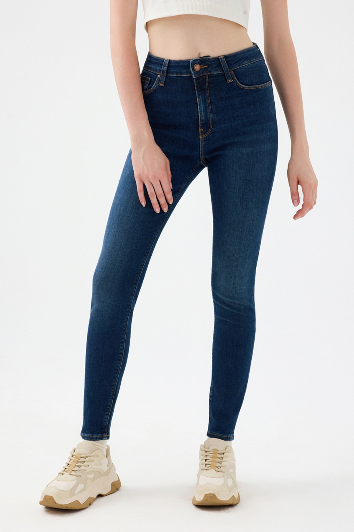 Loft Natalie Minael Kadın Jean Pantolon LF2037056 Mavi