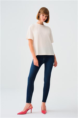 Loft Natalie Minael Kadın Jean Pantolon LF2037056 Lacivert