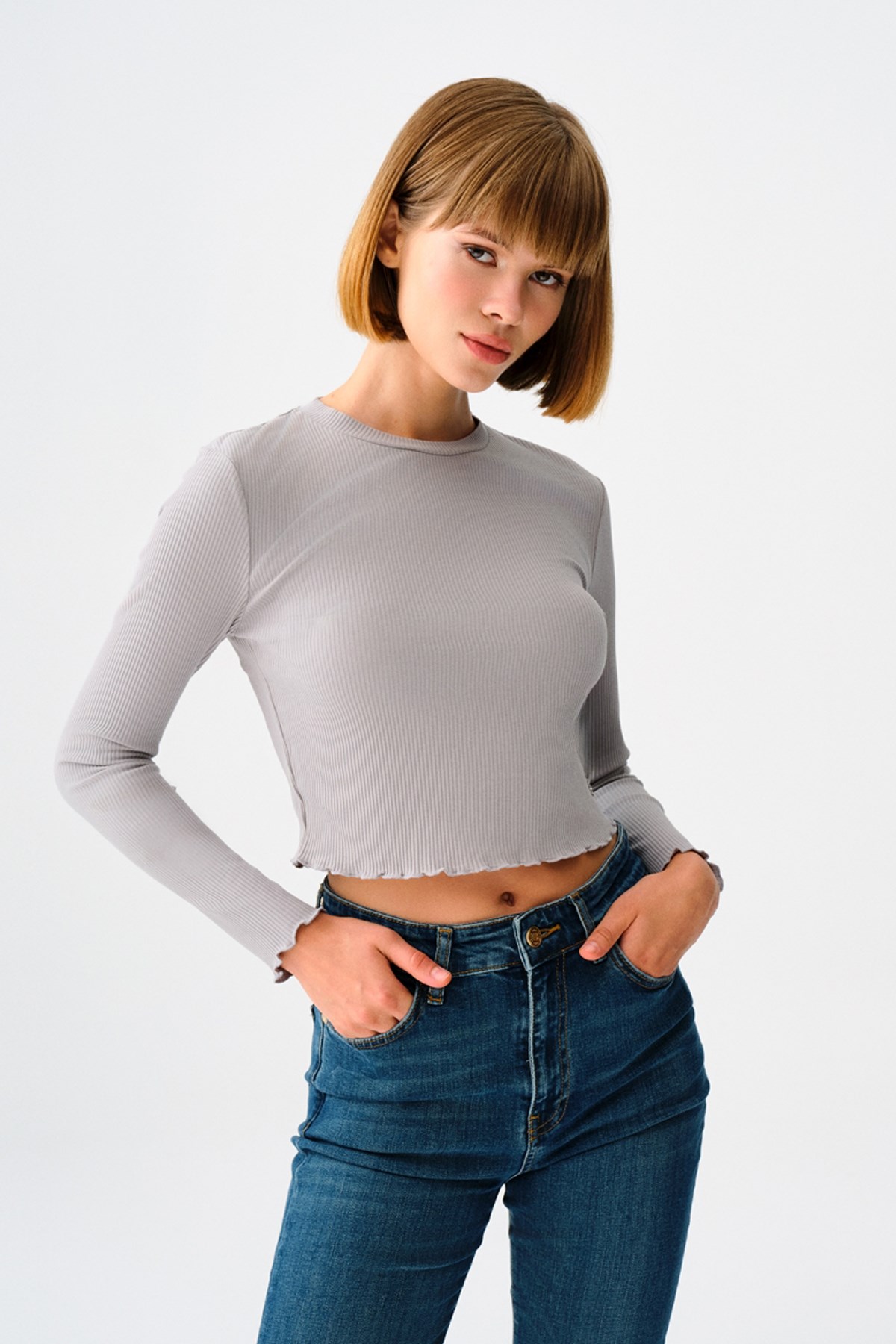 Loft Kadın Bluz LF2037166 Gri