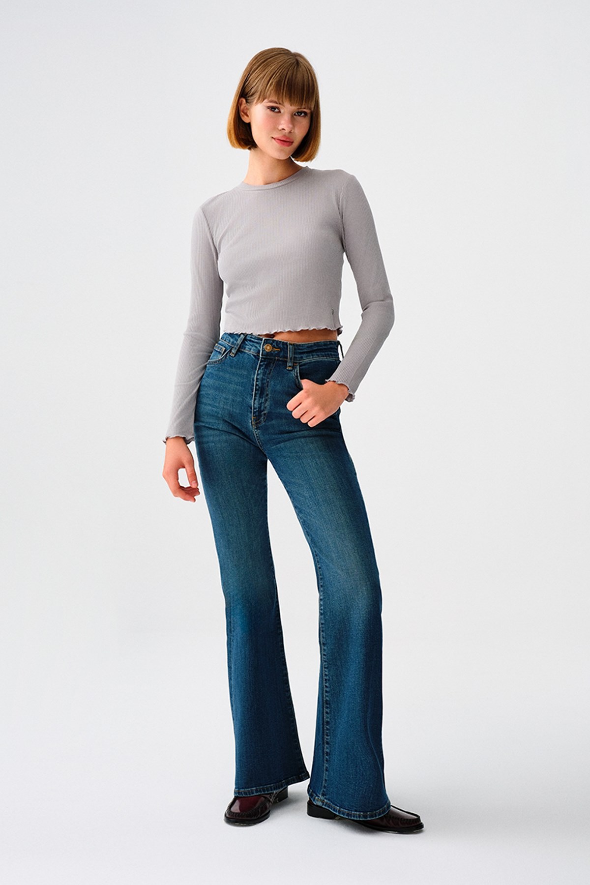 Loft Kadın Bluz LF2037166 Gri