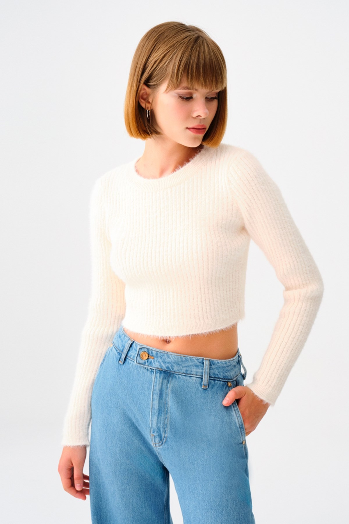 Loft Kadın Triko LF2037168 Ekru