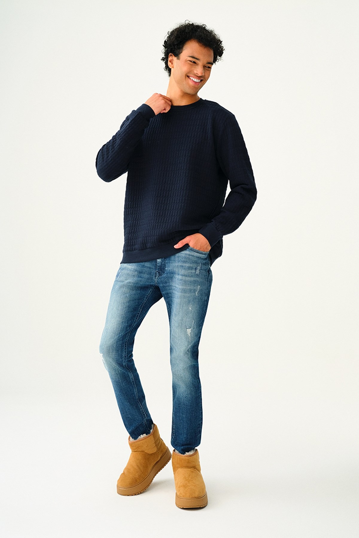 Loft Erkek Sweatshirt LF2037210 Lacivert