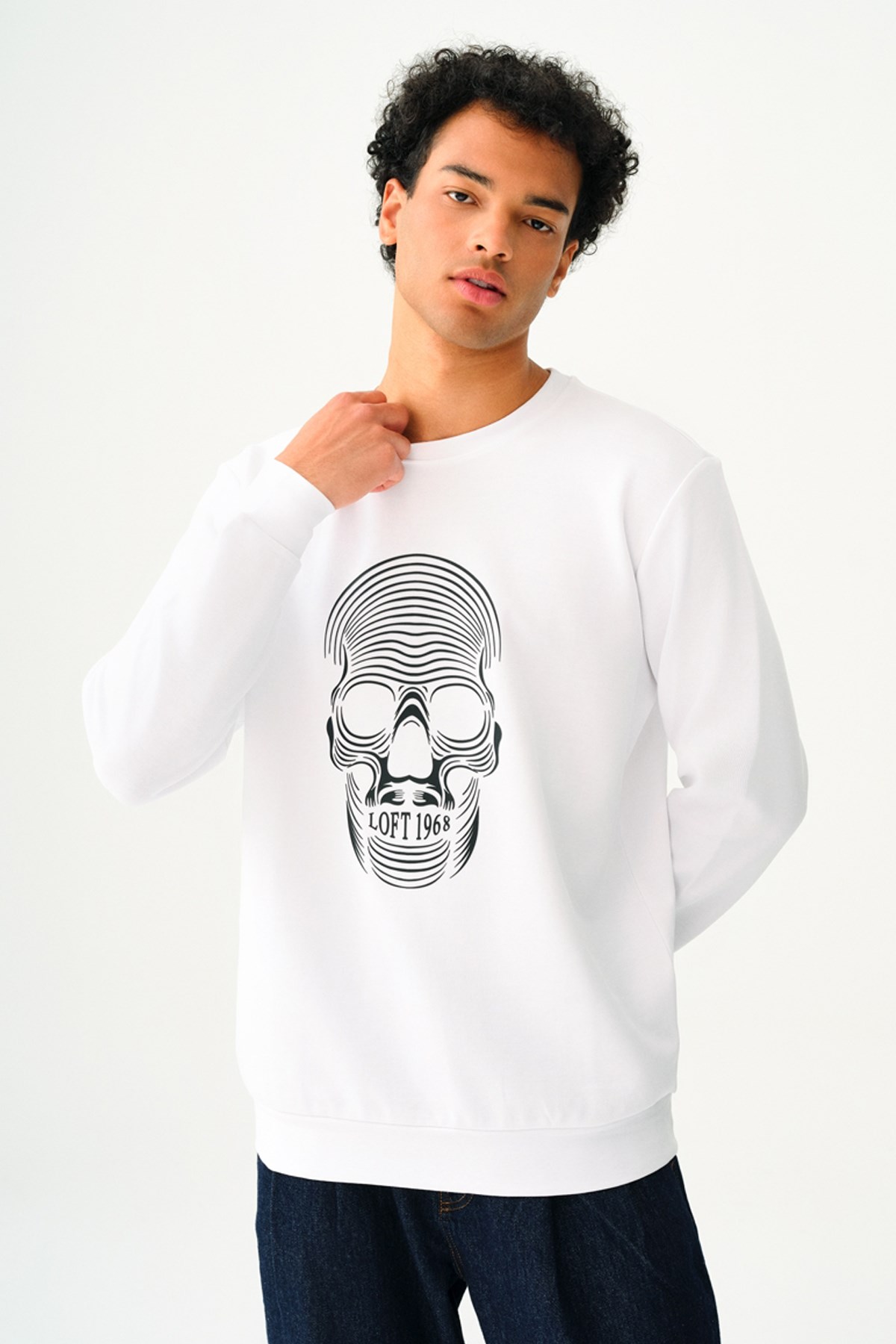 Loft Erkek Sweatshirt LF2037422 Beyaz