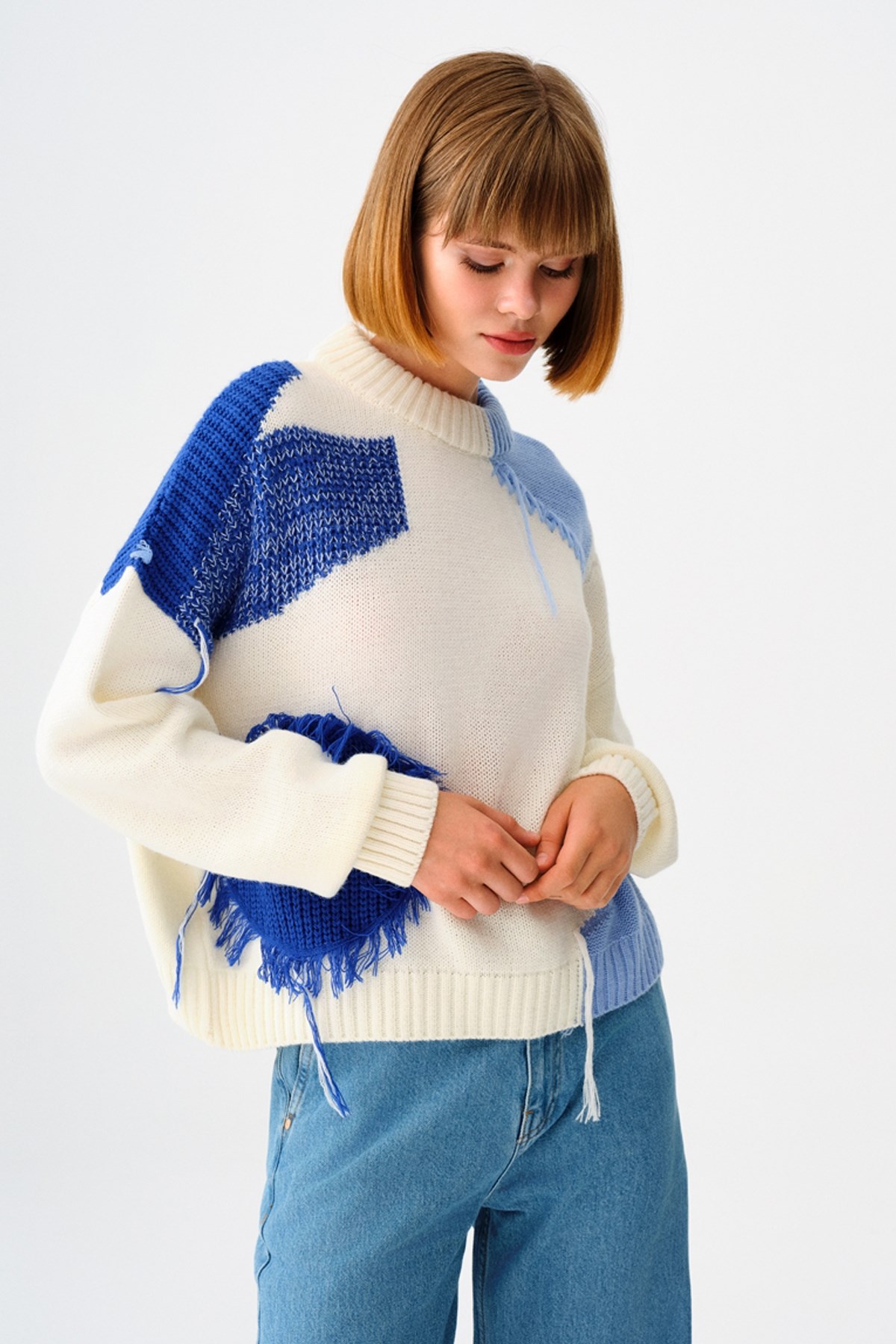 Loft Kadın Kazak LF2037519 Ekru