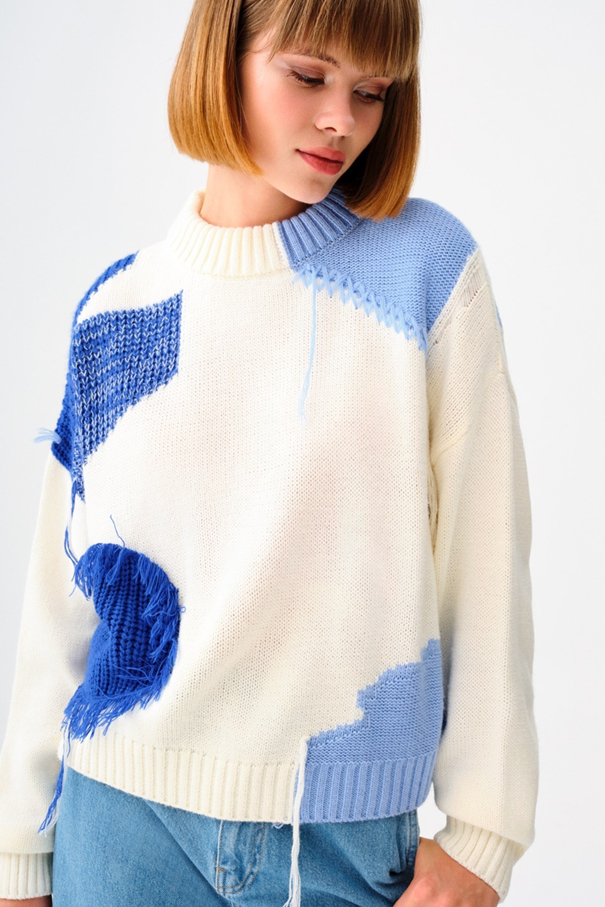 Loft Kadın Kazak LF2037519 Ekru