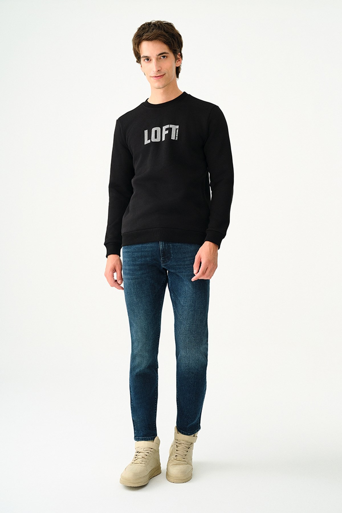 Loft Erkek Sweatshirt LF2037697 Beyaz
