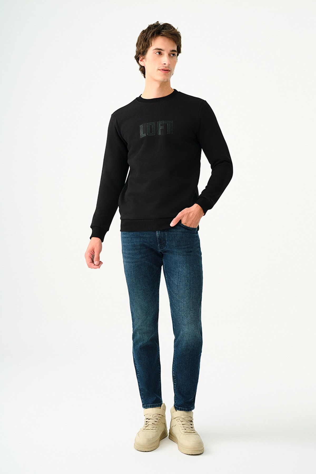 Loft Erkek Sweatshirt LF2037697 Siyah