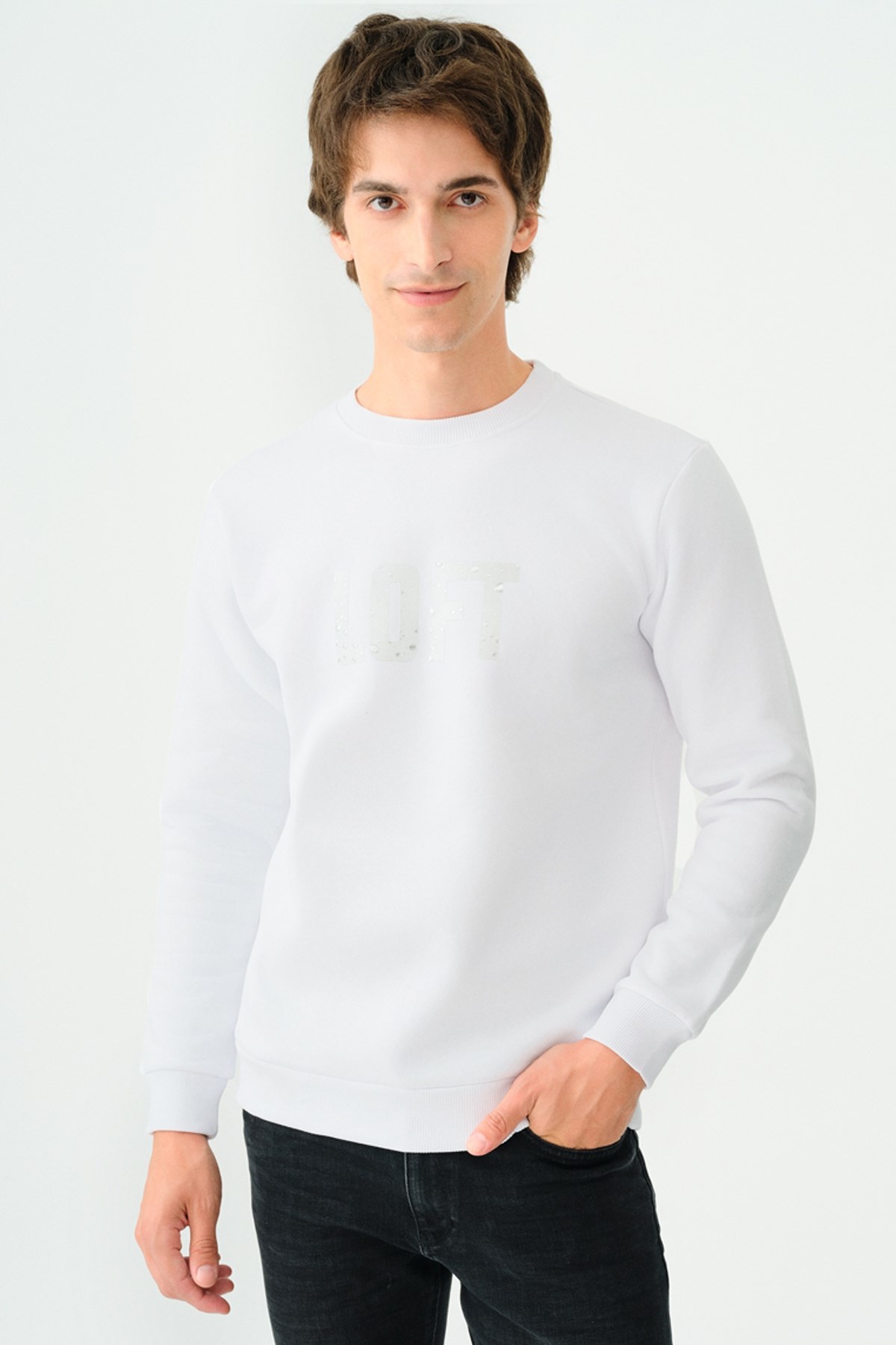 Loft Erkek Sweatshirt LF2037698 Beyaz