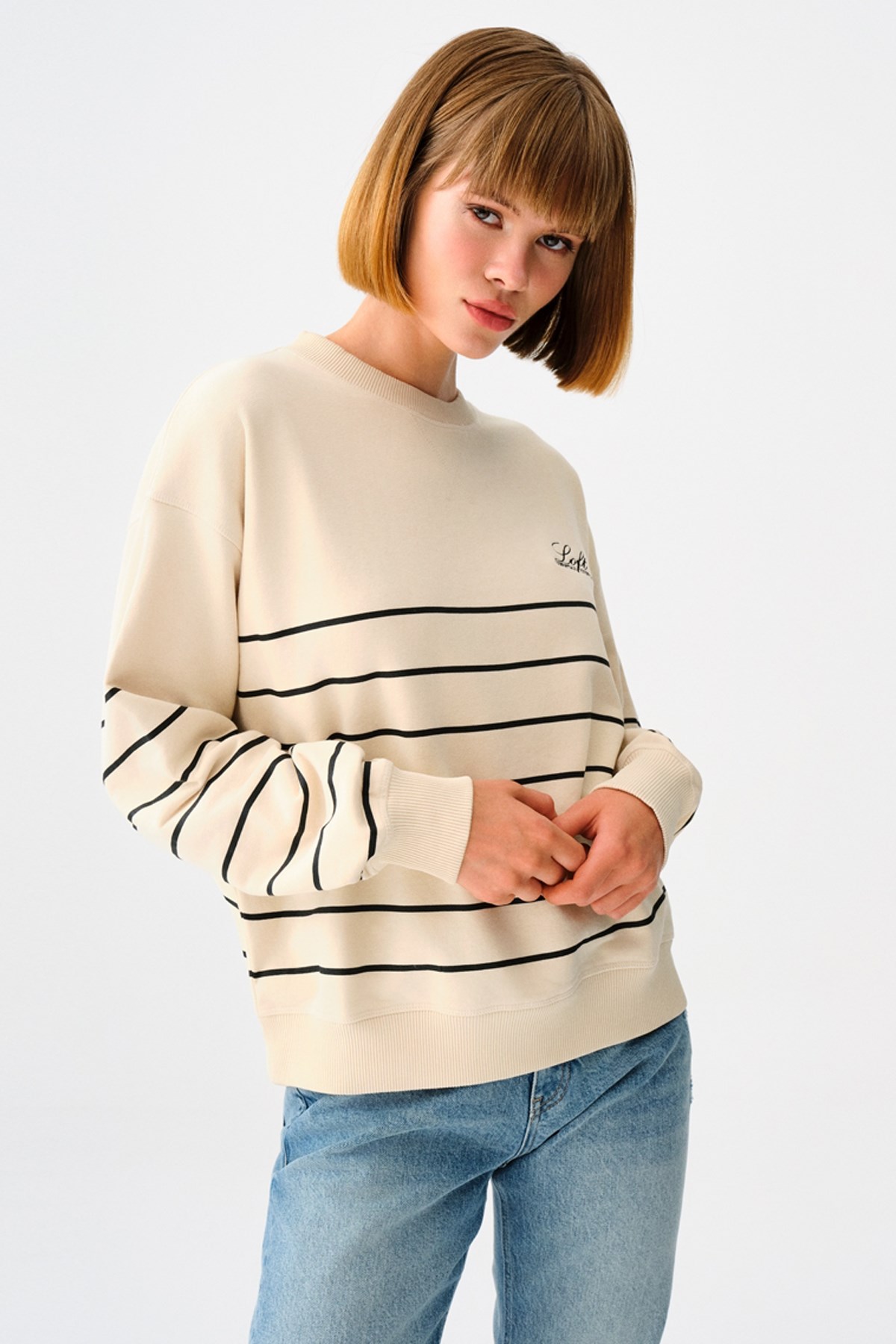 Loft Kadın Sweatshirt LF2038205 Ekru