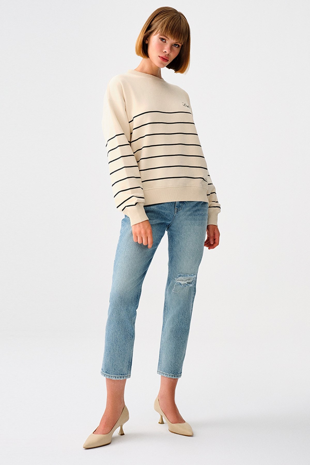 Loft Kadın Sweatshirt LF2038205 Ekru