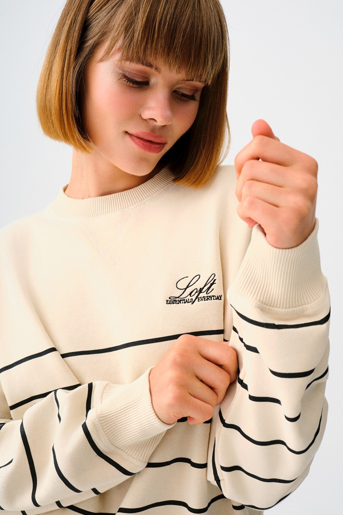 Loft Kadın Sweatshirt LF2038205 Ekru