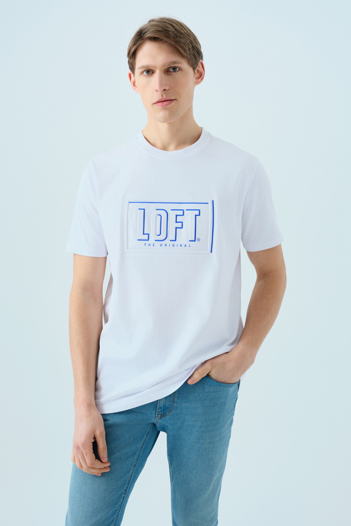 Loft  Erkek Tişört Lf2038583 Beyaz