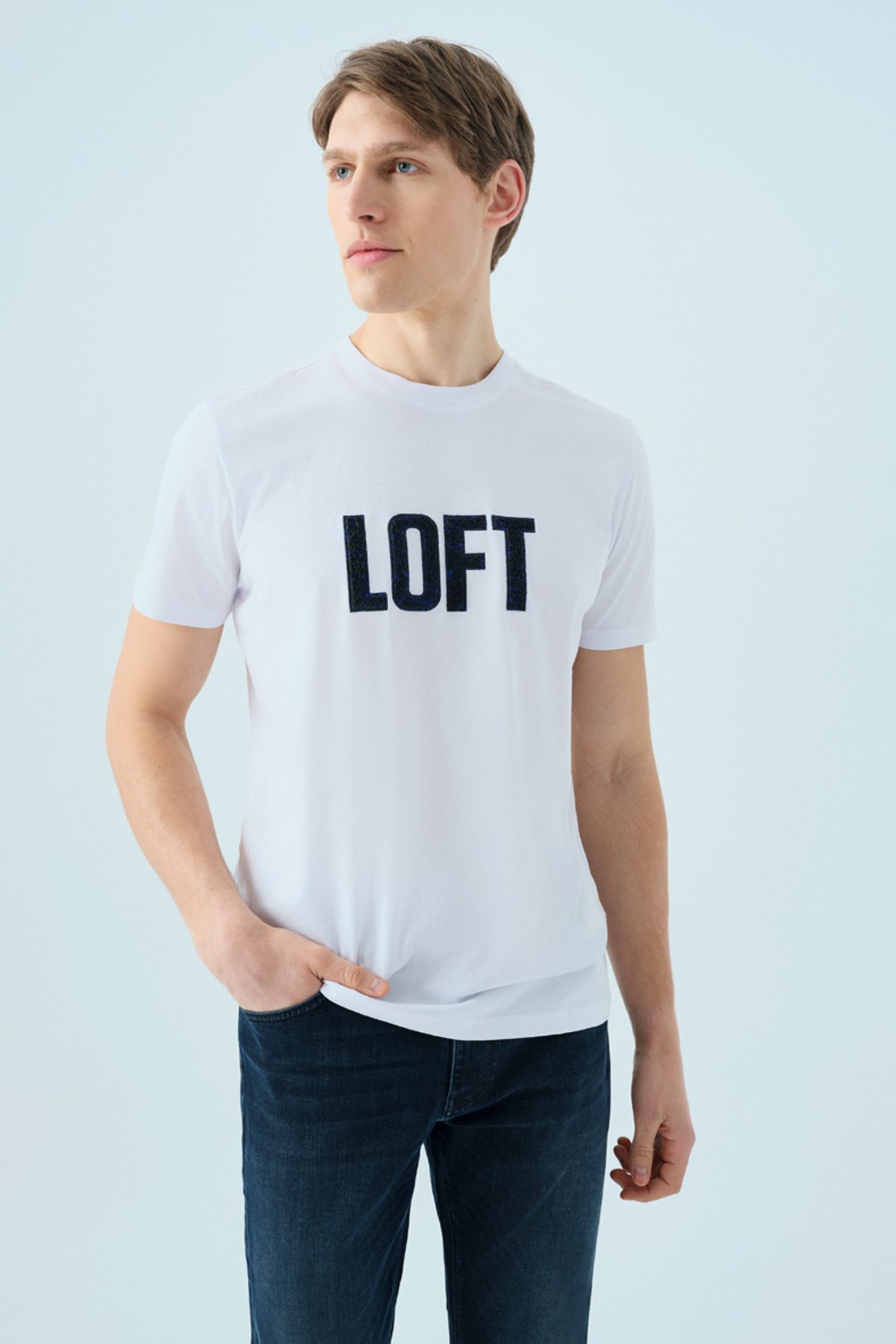Loft Erkek Tişört LF2038590 Beyaz