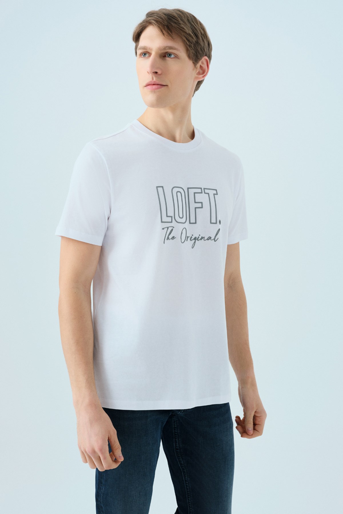 Loft  Erkek Tişört Lf2038646 Beyaz