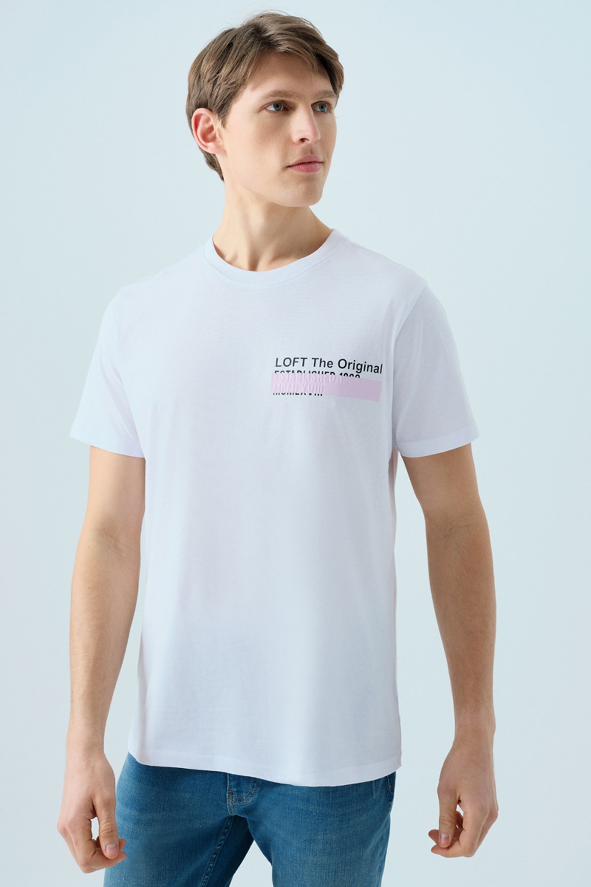 Loft  Erkek Tişört Lf2038686 Beyaz