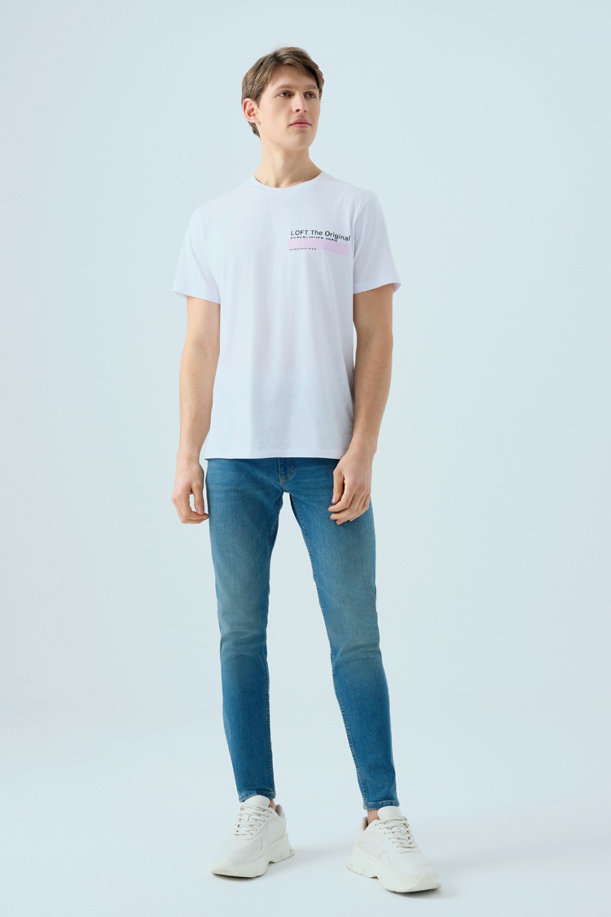 Loft  Erkek Tişört Lf2038686 Beyaz