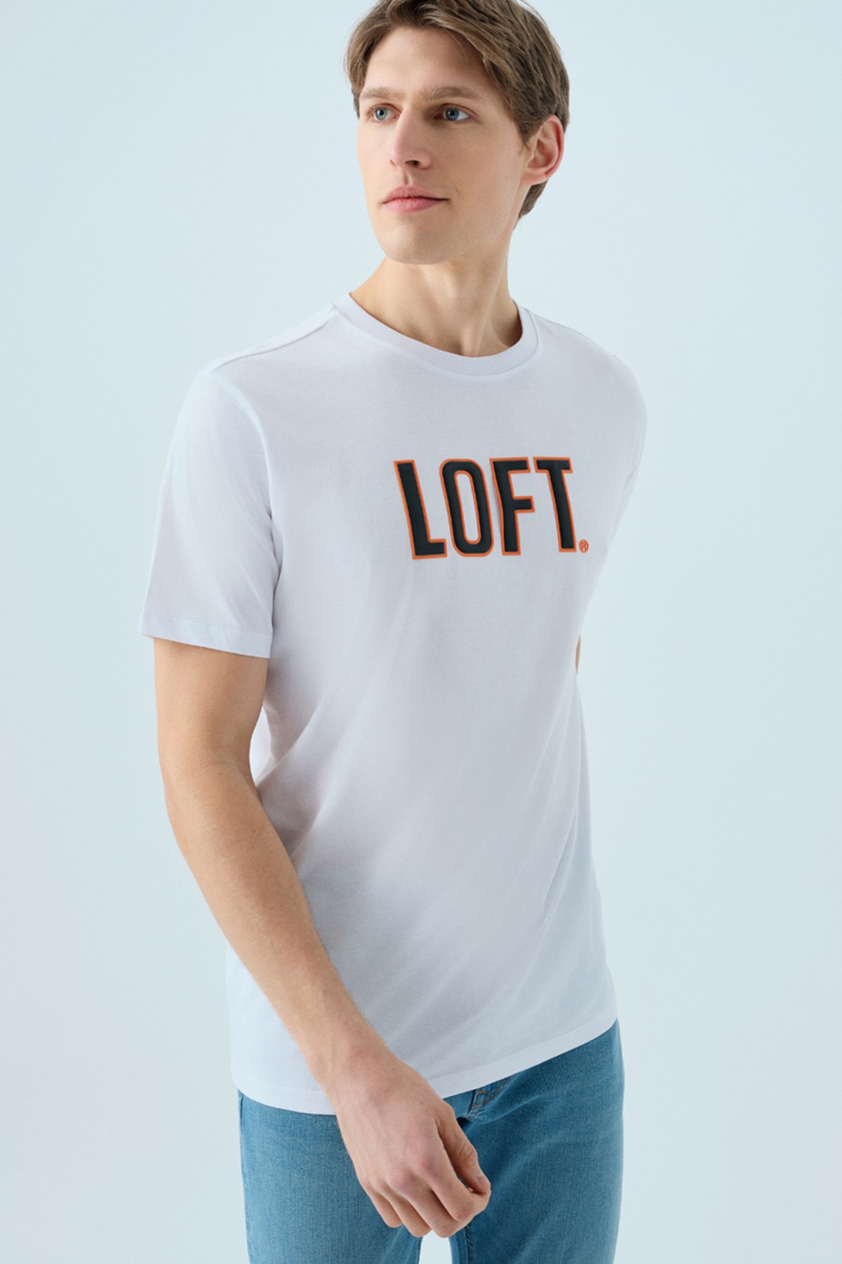 Loft  Erkek Tişört Lf2038687 Beyaz