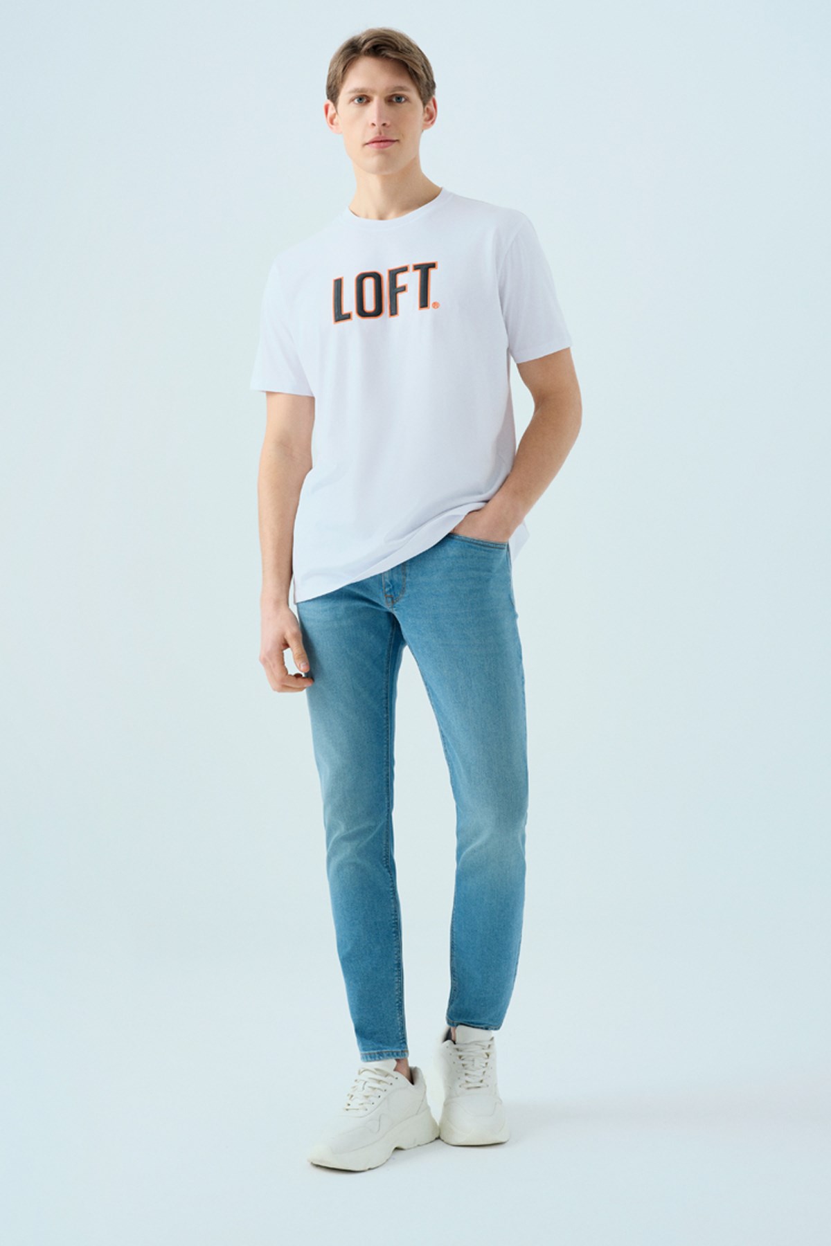 Loft  Erkek Tişört Lf2038687 Beyaz