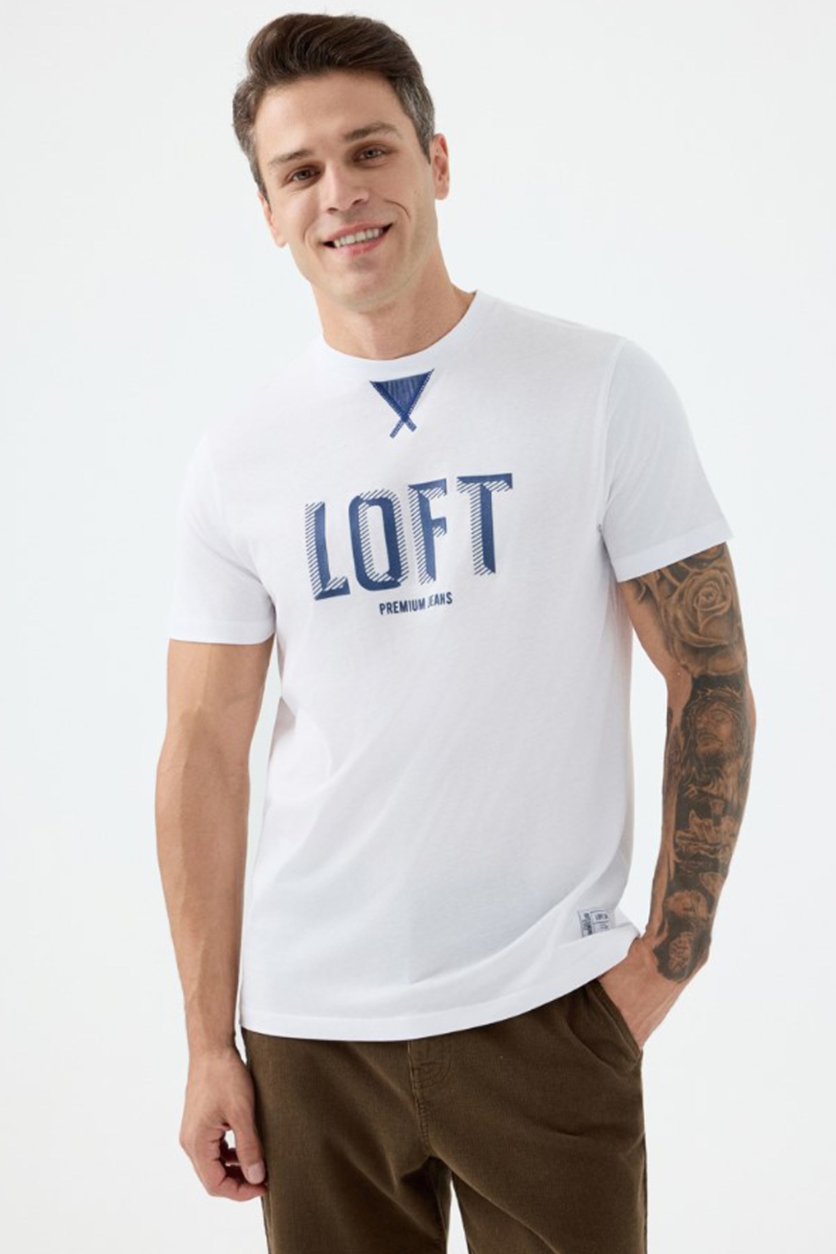 Loft  Erkek Tişört Lf2038854 Beyaz