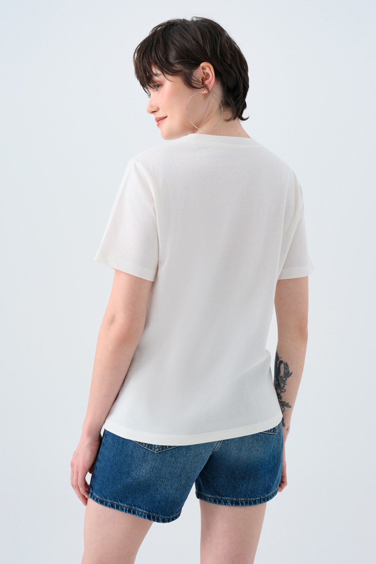 Loft Kadın Tişört LF2039149 Ekru