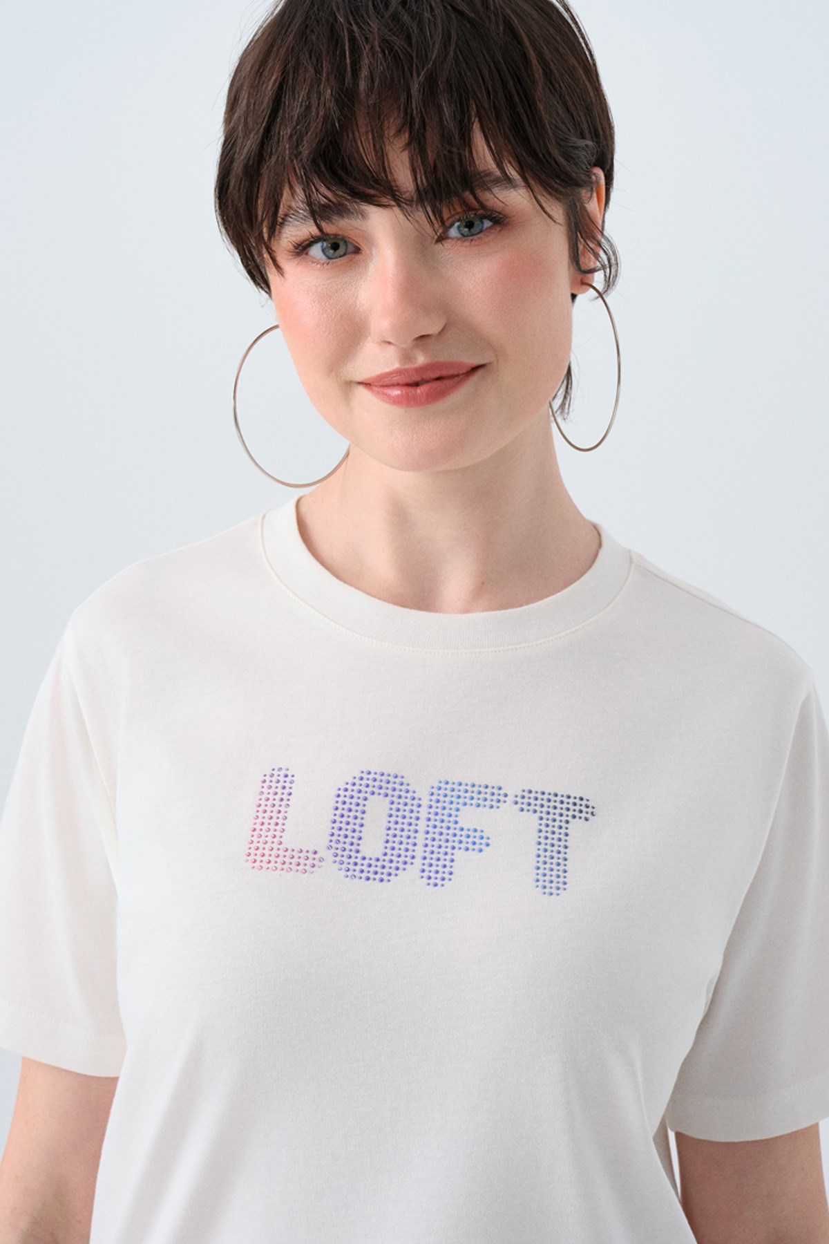 Loft Kadın Tişört LF2039149 Ekru