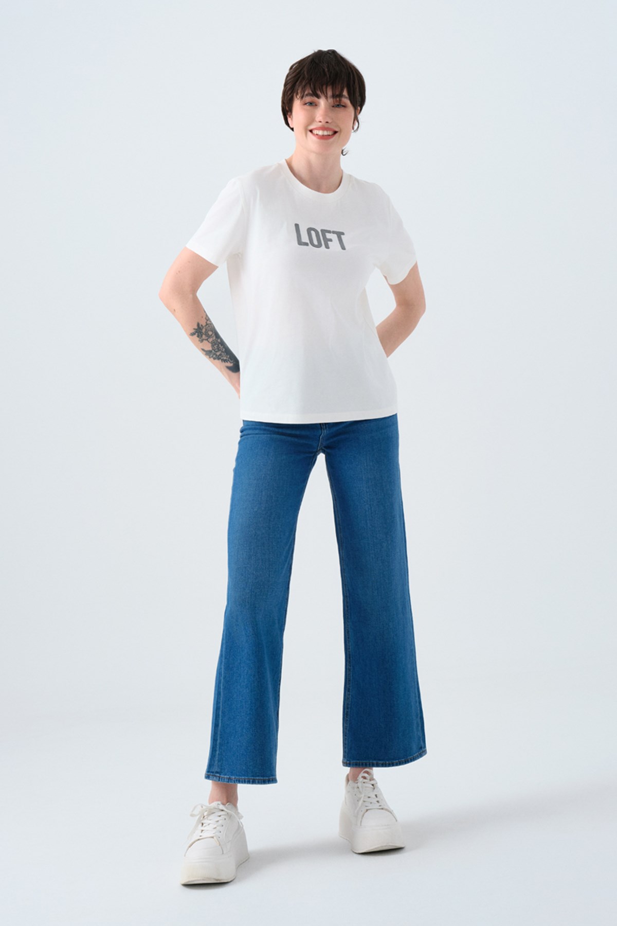 Loft Kadın Tişört LF2039263 Ekru