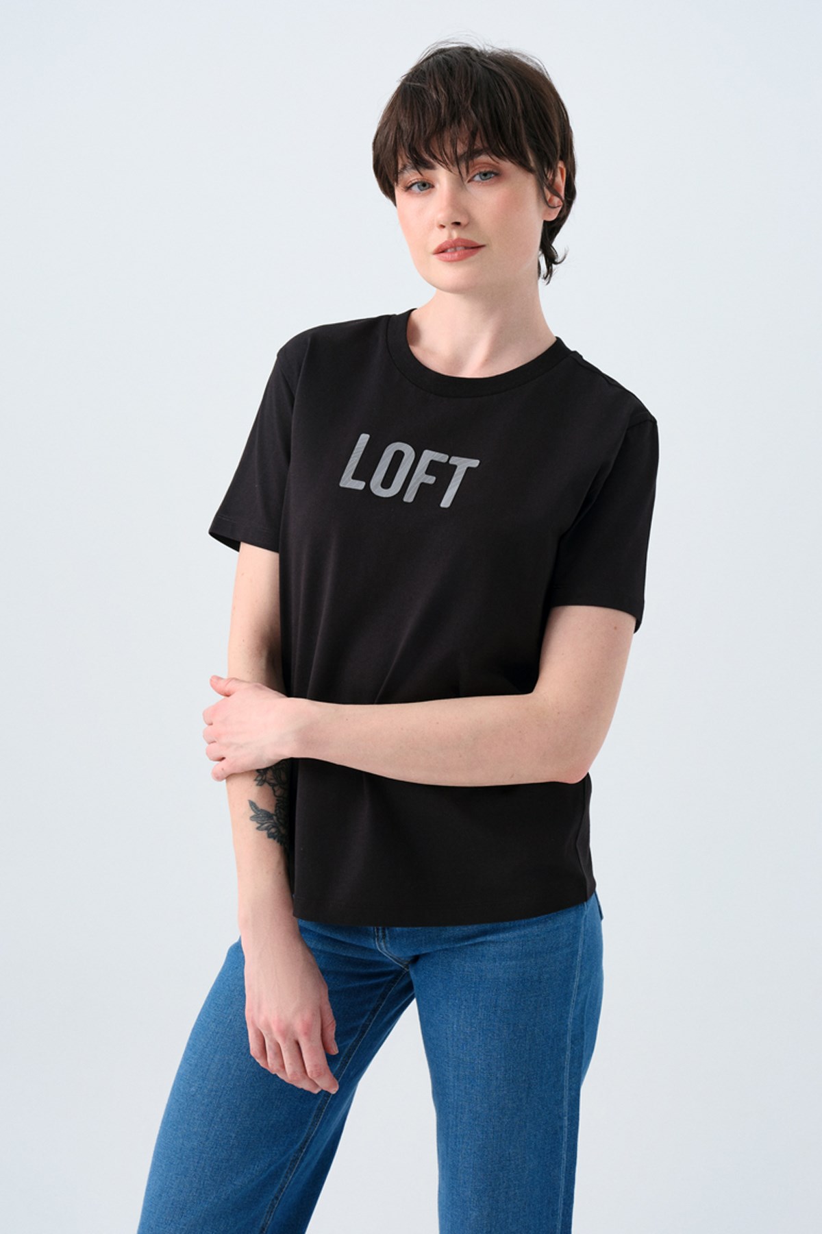Loft Kadın Tişört LF2039263 Siyah