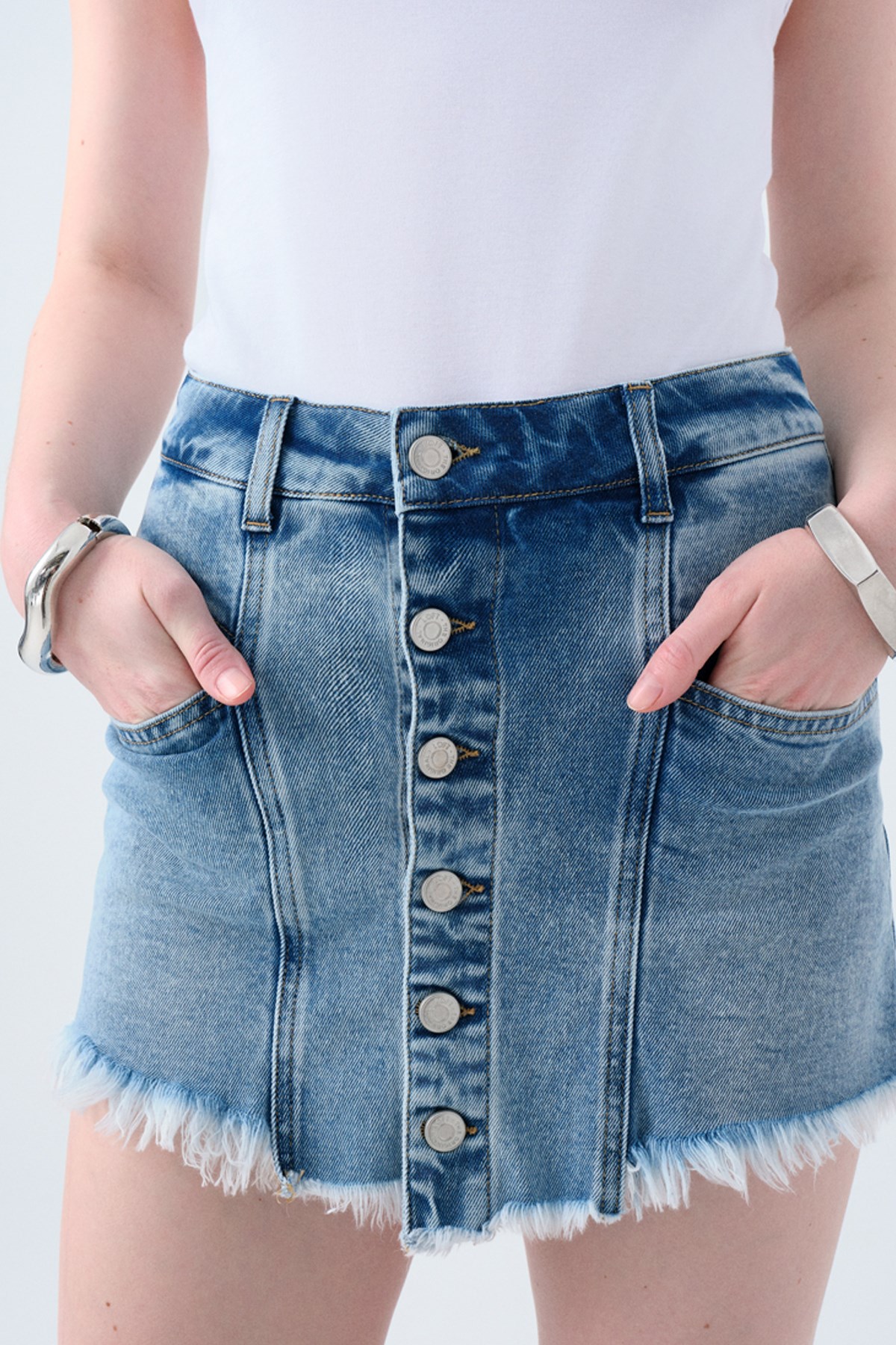 Loft Crocus Mid W Kadın Etek Lf2039852 Mavi