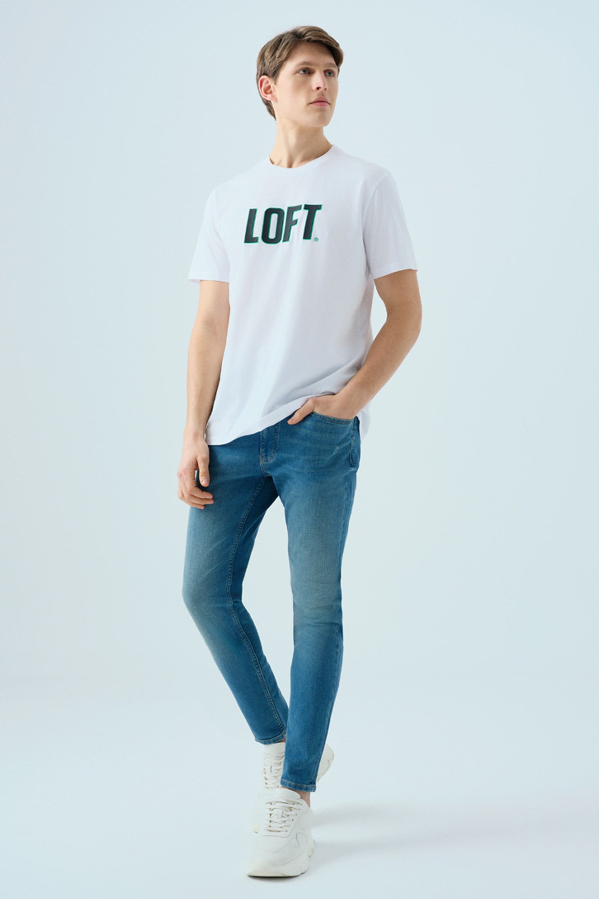 Loft  Erkek Tişört Lf2040075 Beyaz