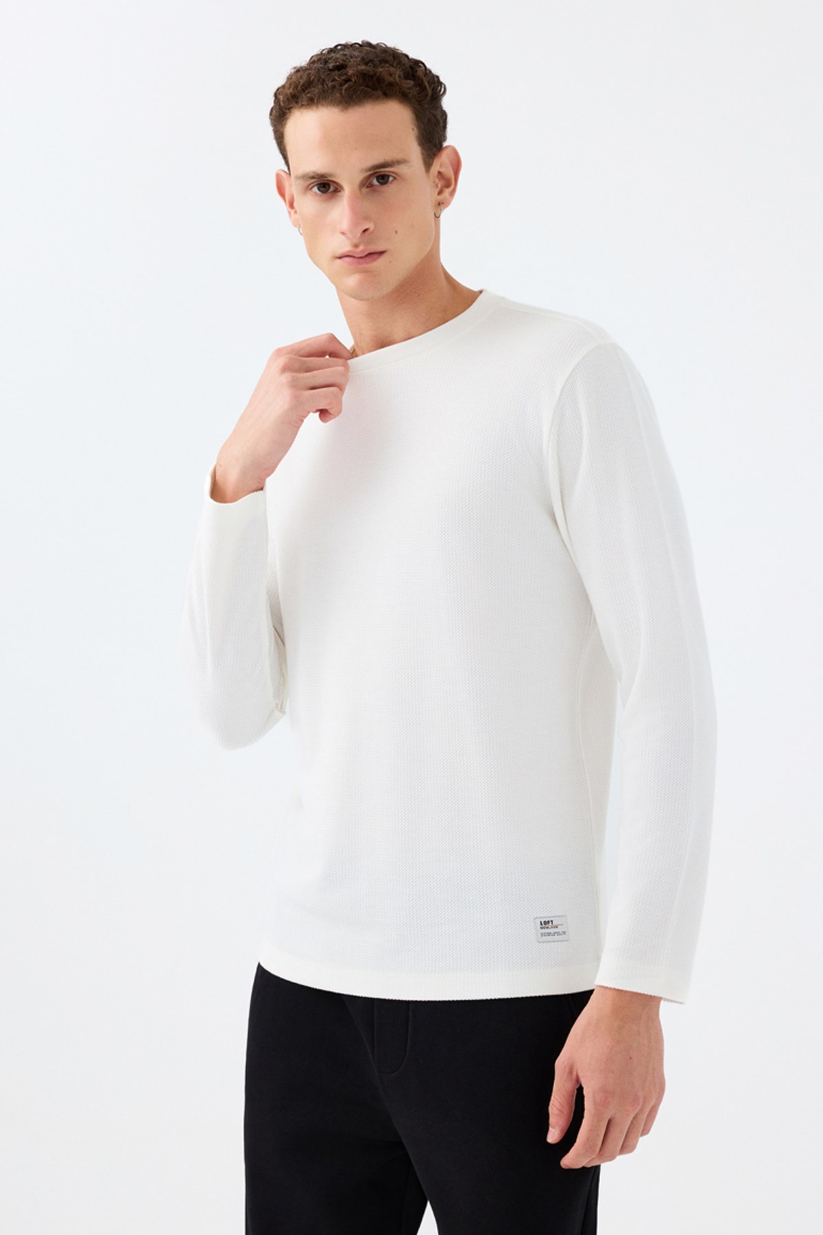 Loft Erkek Sweatshirt Beyaz