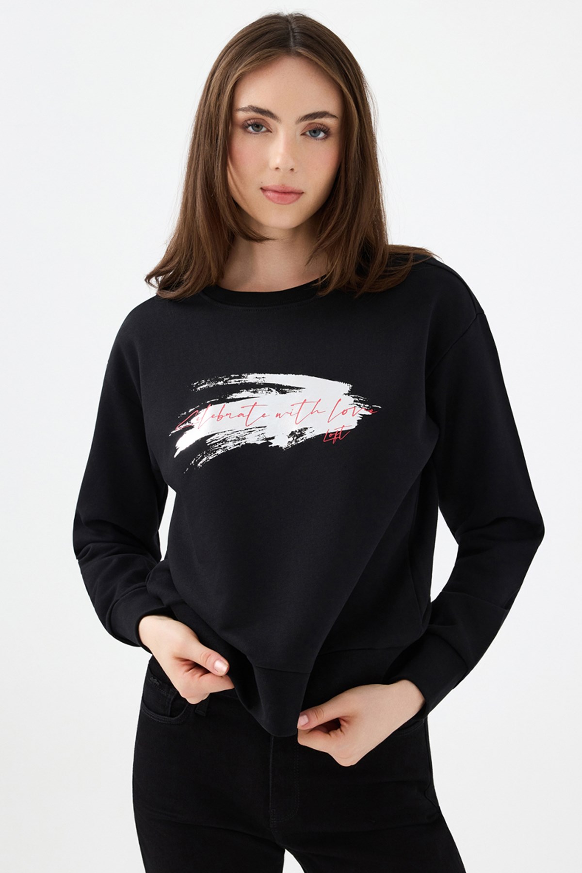 Loft Kadın Sweatshirt Siyah