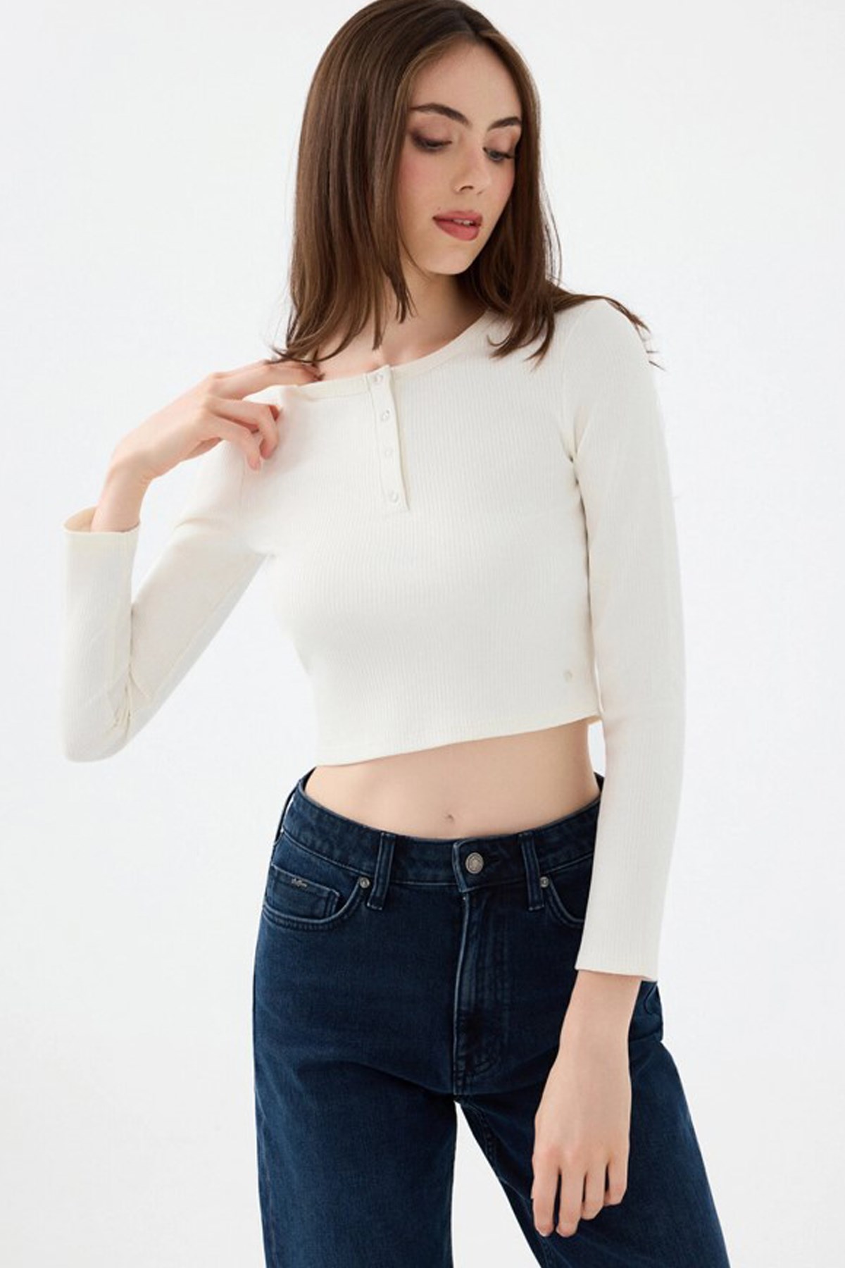 Loft Kadın Sweatshirt Ekru