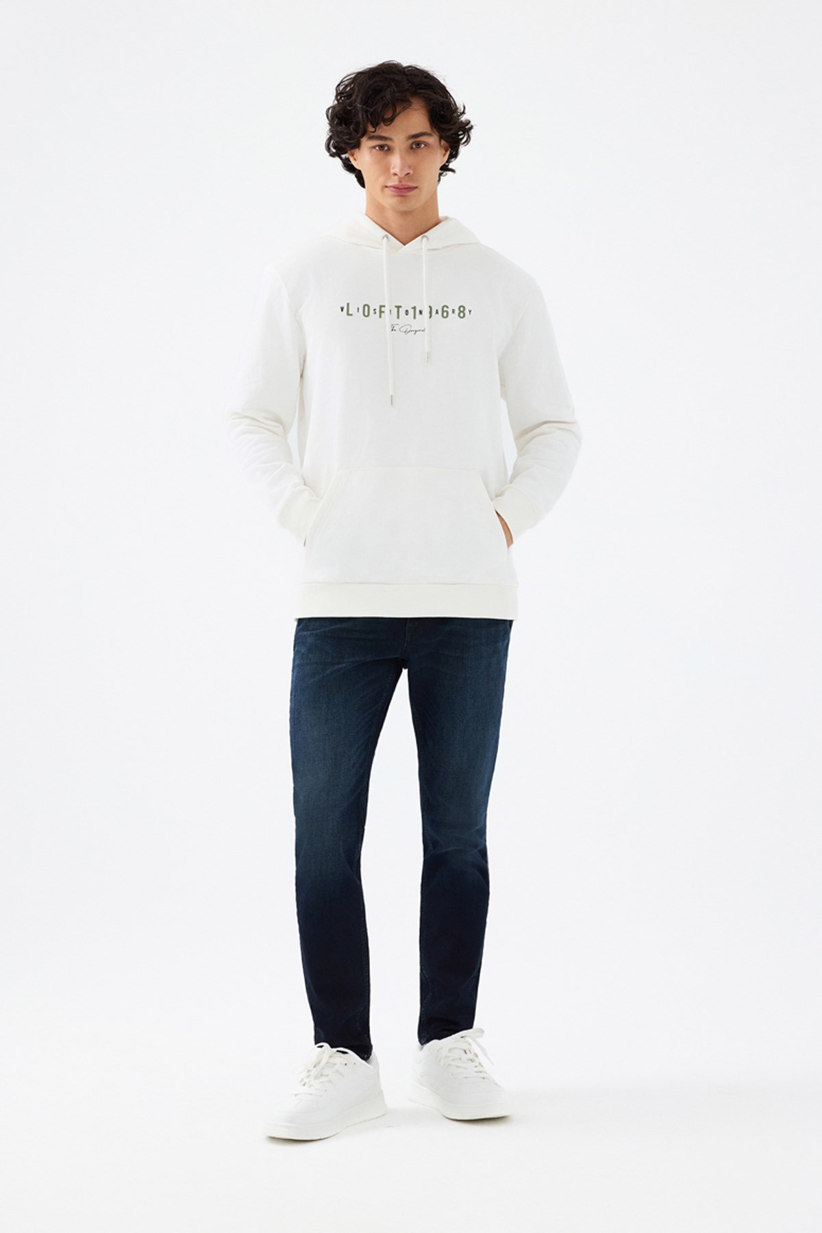 Loft Erkek Sweatshirt Beyaz