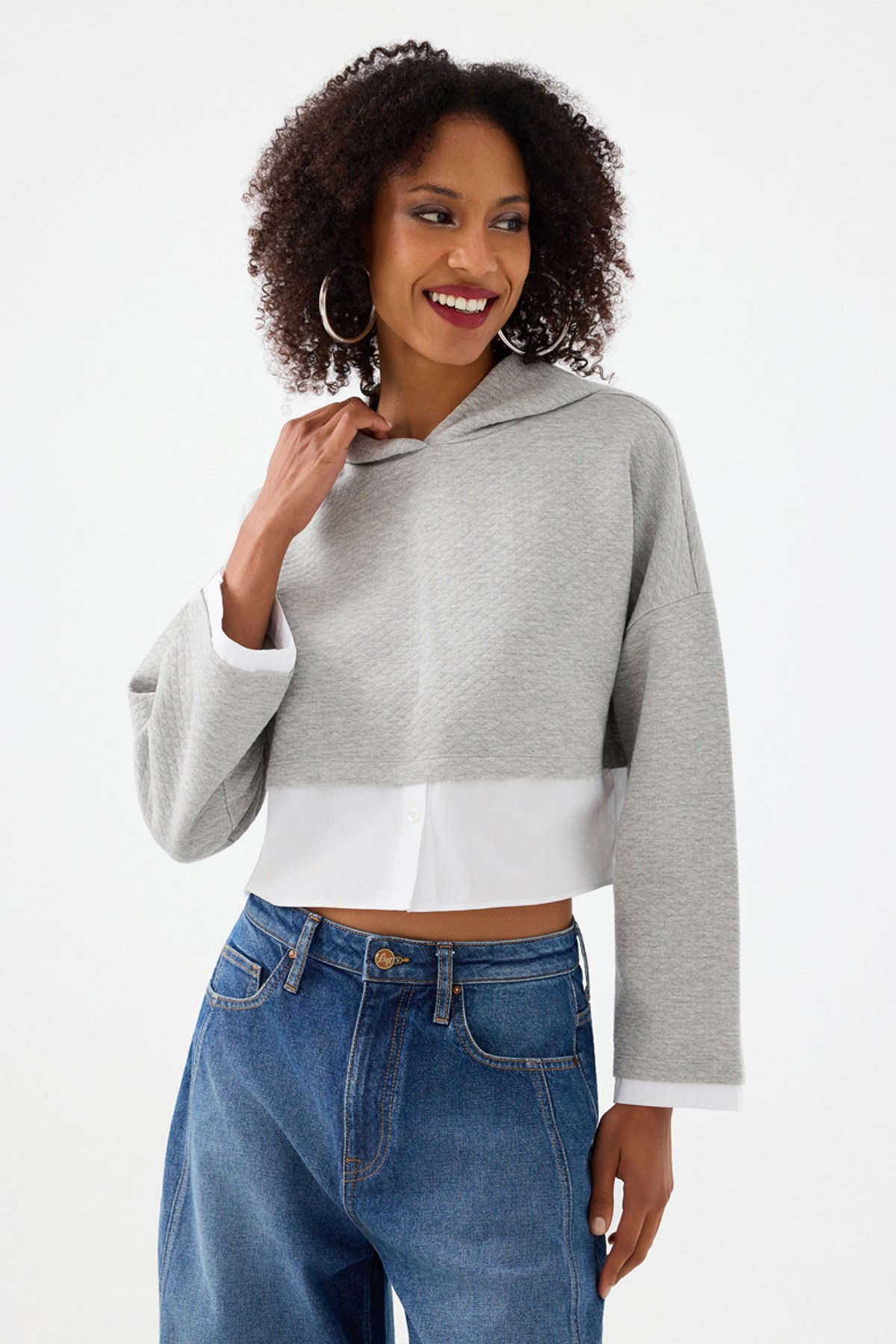Loft Kadın Sweatshirt Gri
