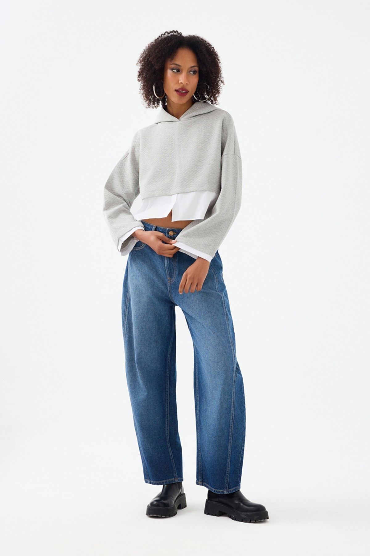 Loft Kadın Sweatshirt Gri