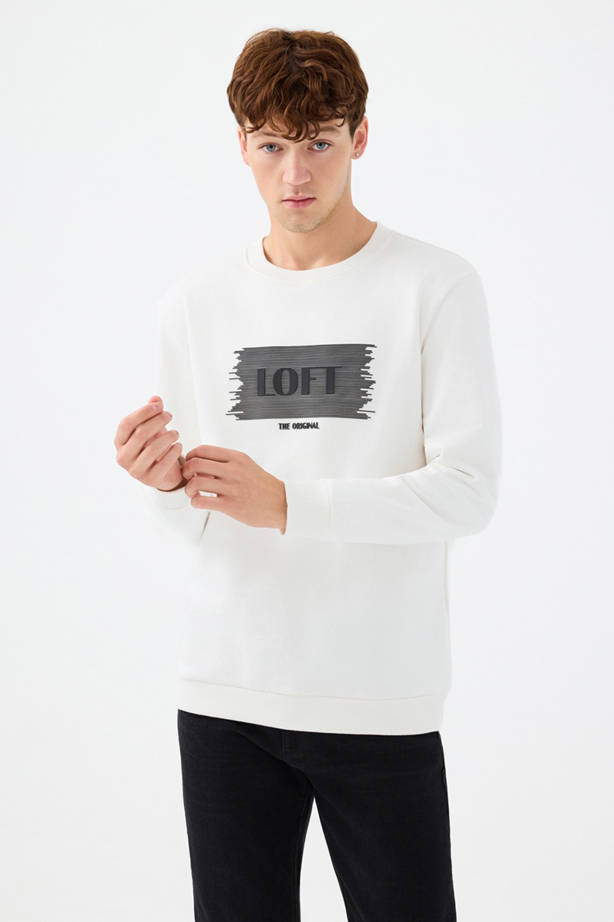 Loft Erkek Sweatshirt Beyaz
