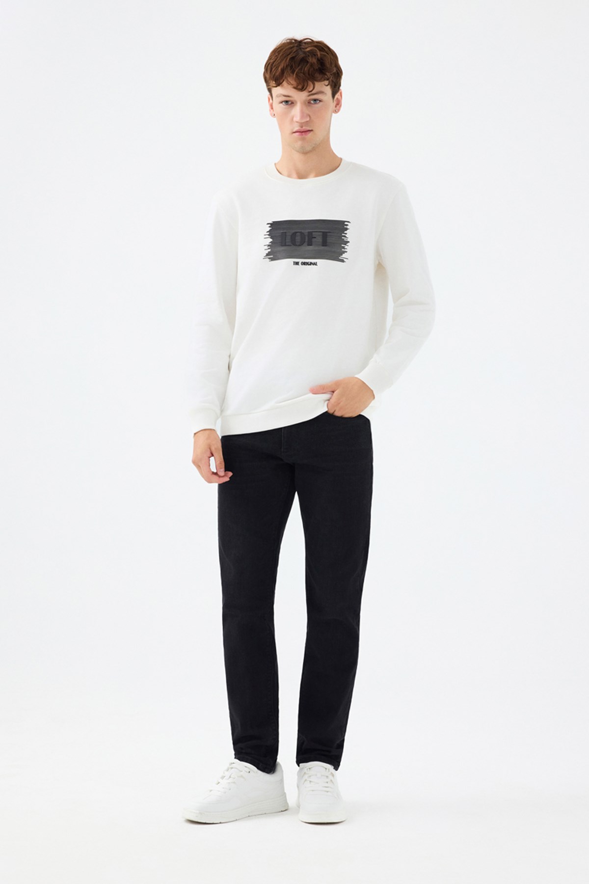 Loft Erkek Sweatshirt Beyaz