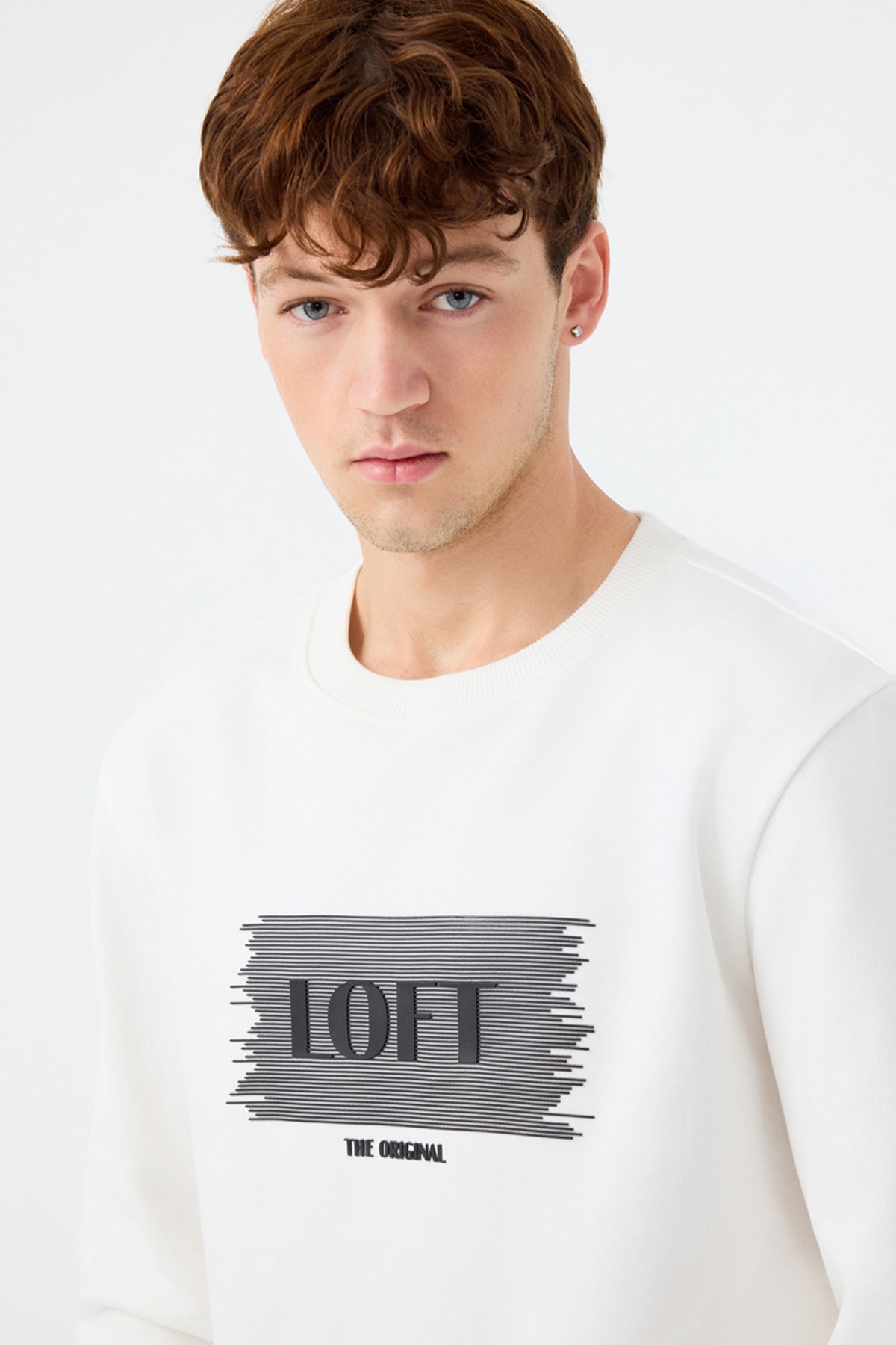 Loft Erkek Sweatshirt Beyaz