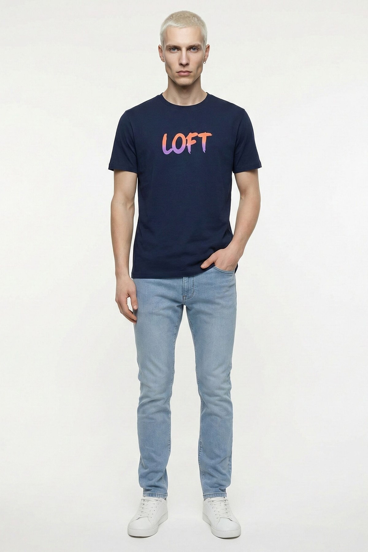Loft Erkek Tişört LF2041101 Lacivert