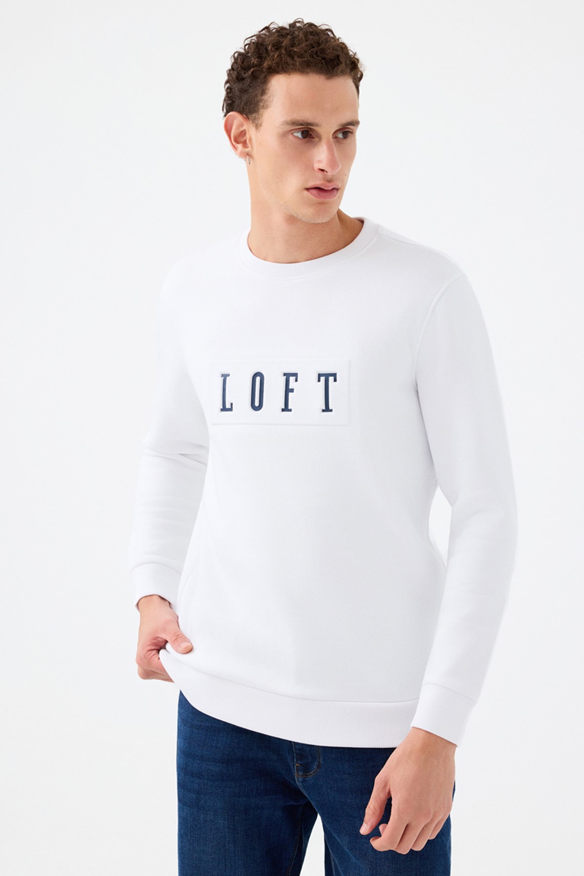 Loft Erkek Sweatshirt LF2041102 Beyaz