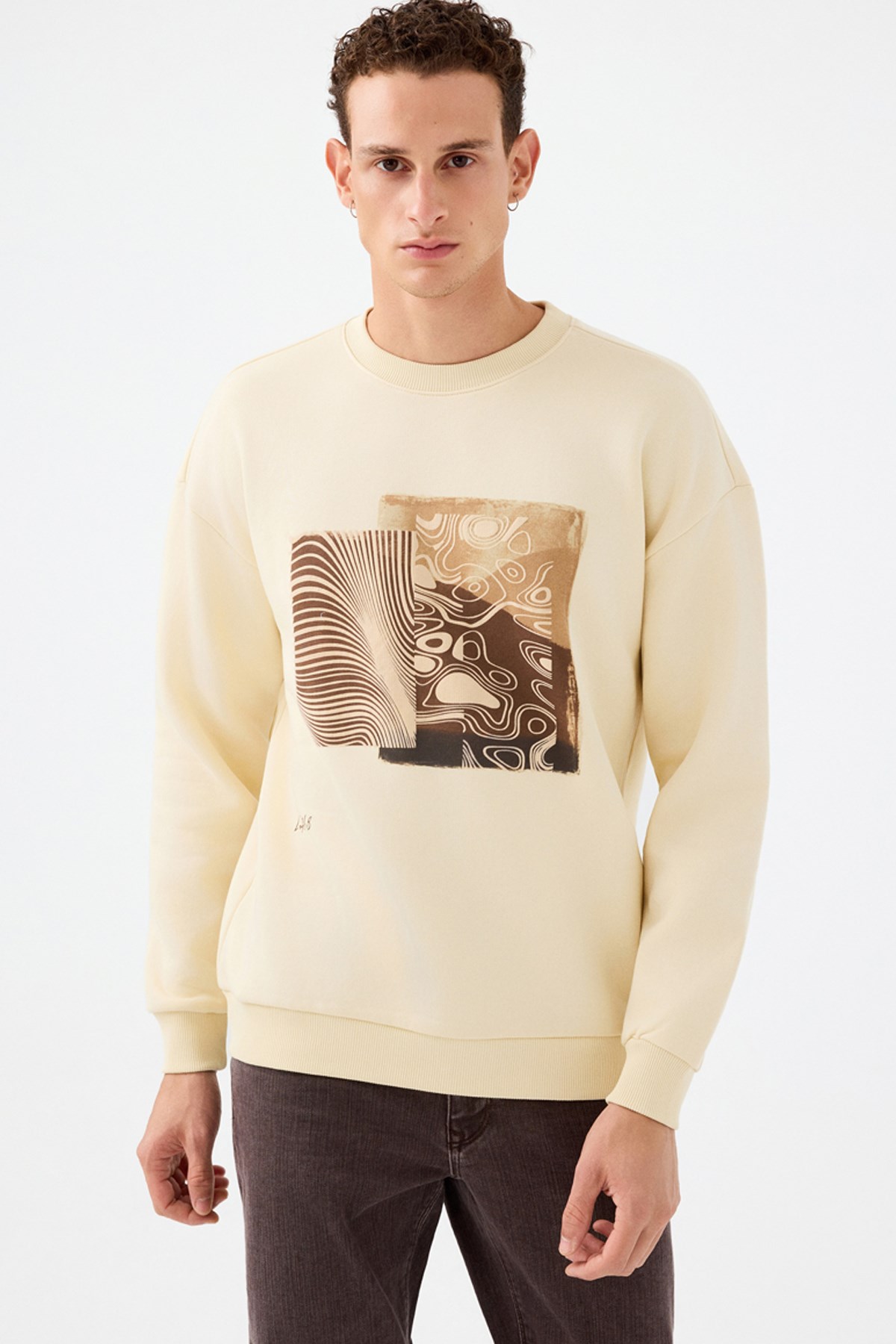 Loft Erkek Sweatshirt Krem