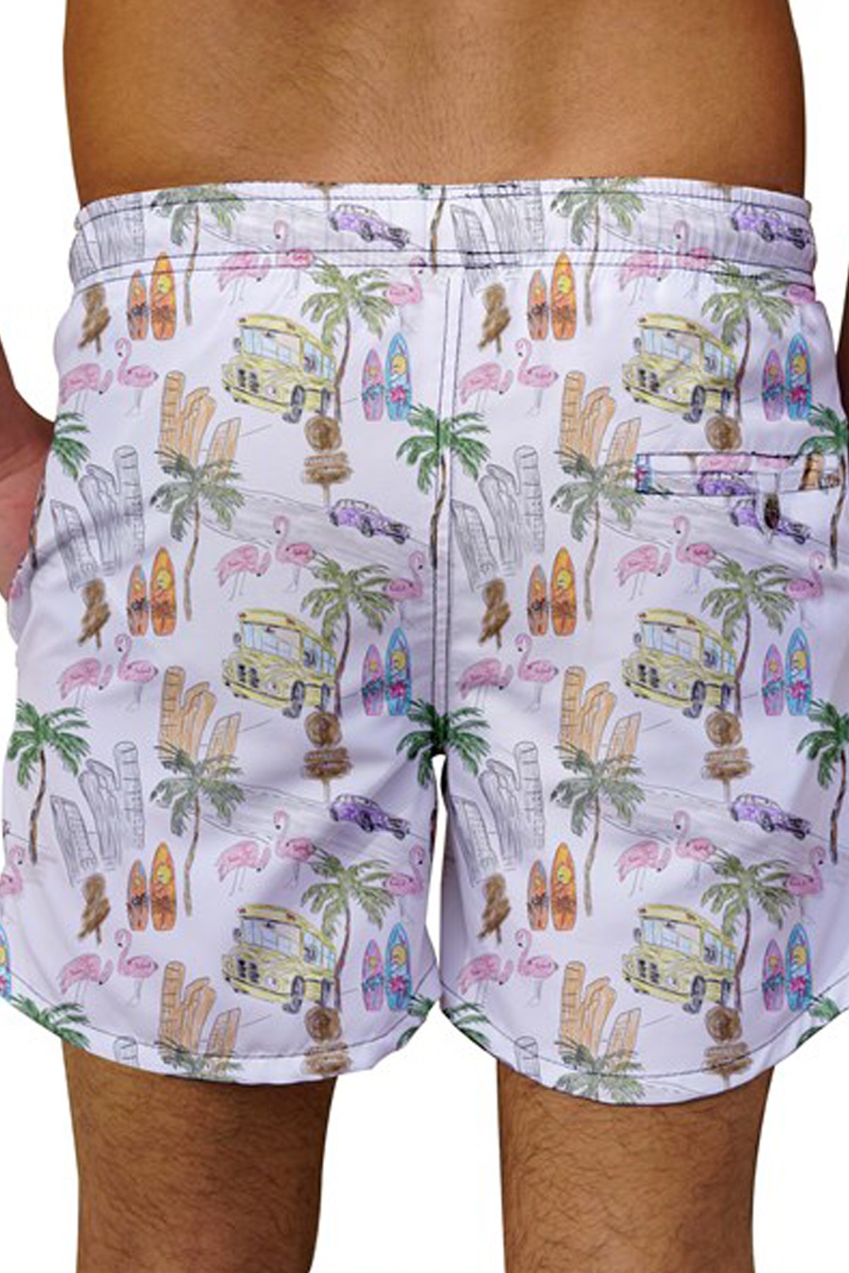 Miami Beach Erkek Deniz Şortu MB13-154 Beyaz