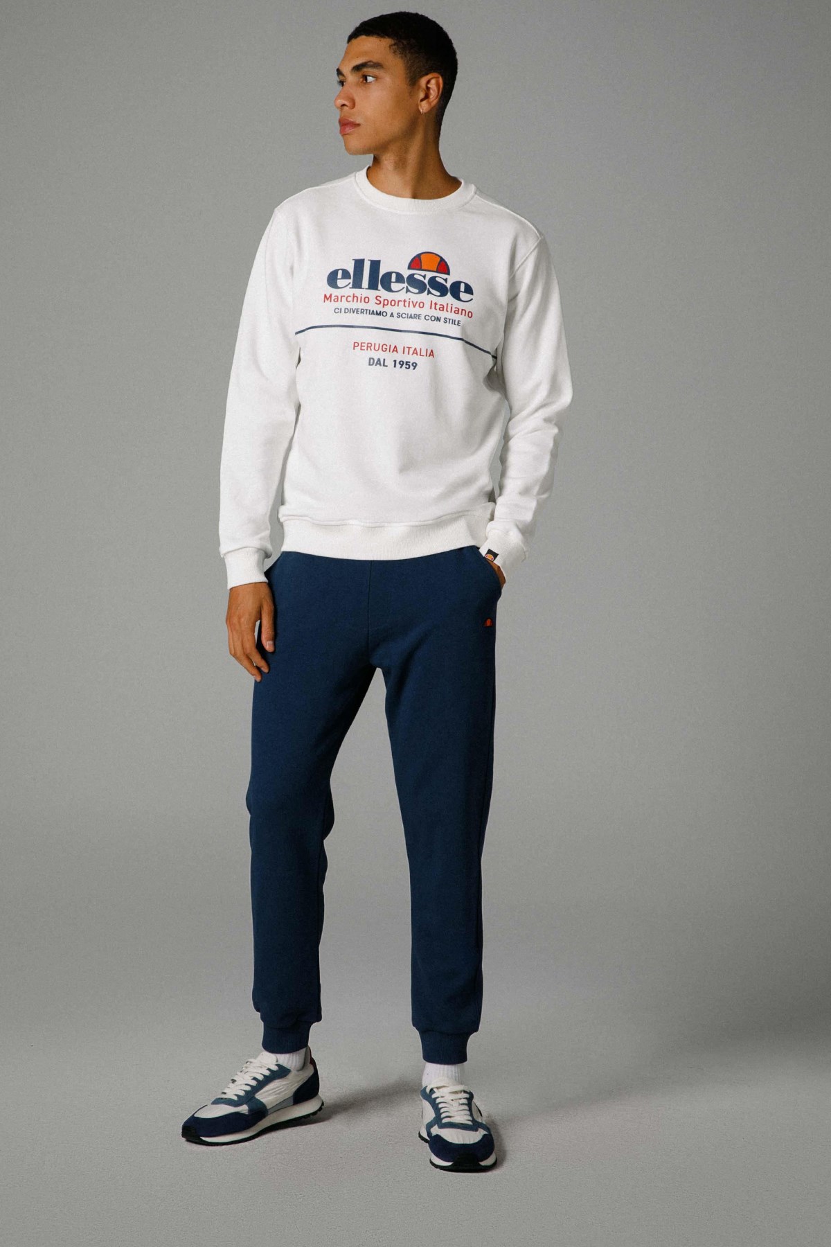 Ellesse Erkek Sweatshirt M-EM273-OF Beyaz