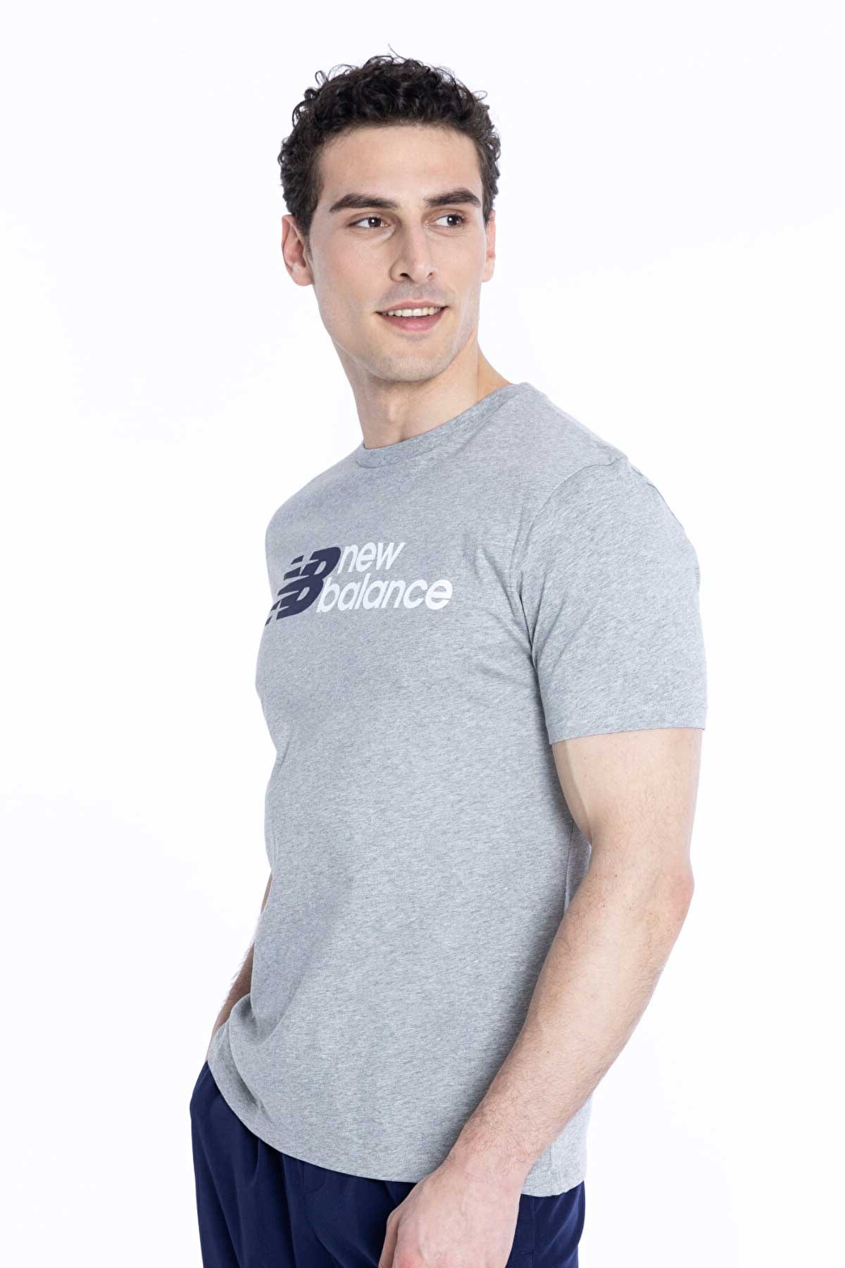 New Balance Lifestyle Erkek Tişört MNT1354-AG Gri