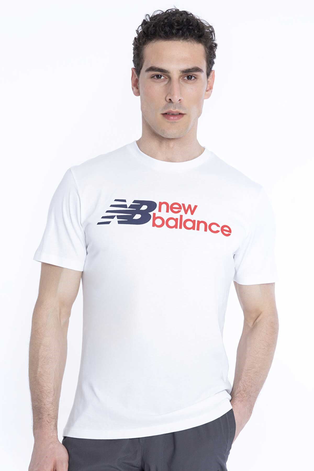 New Balance Lifestyle Erkek Tişört MNT1354-WT Beyaz