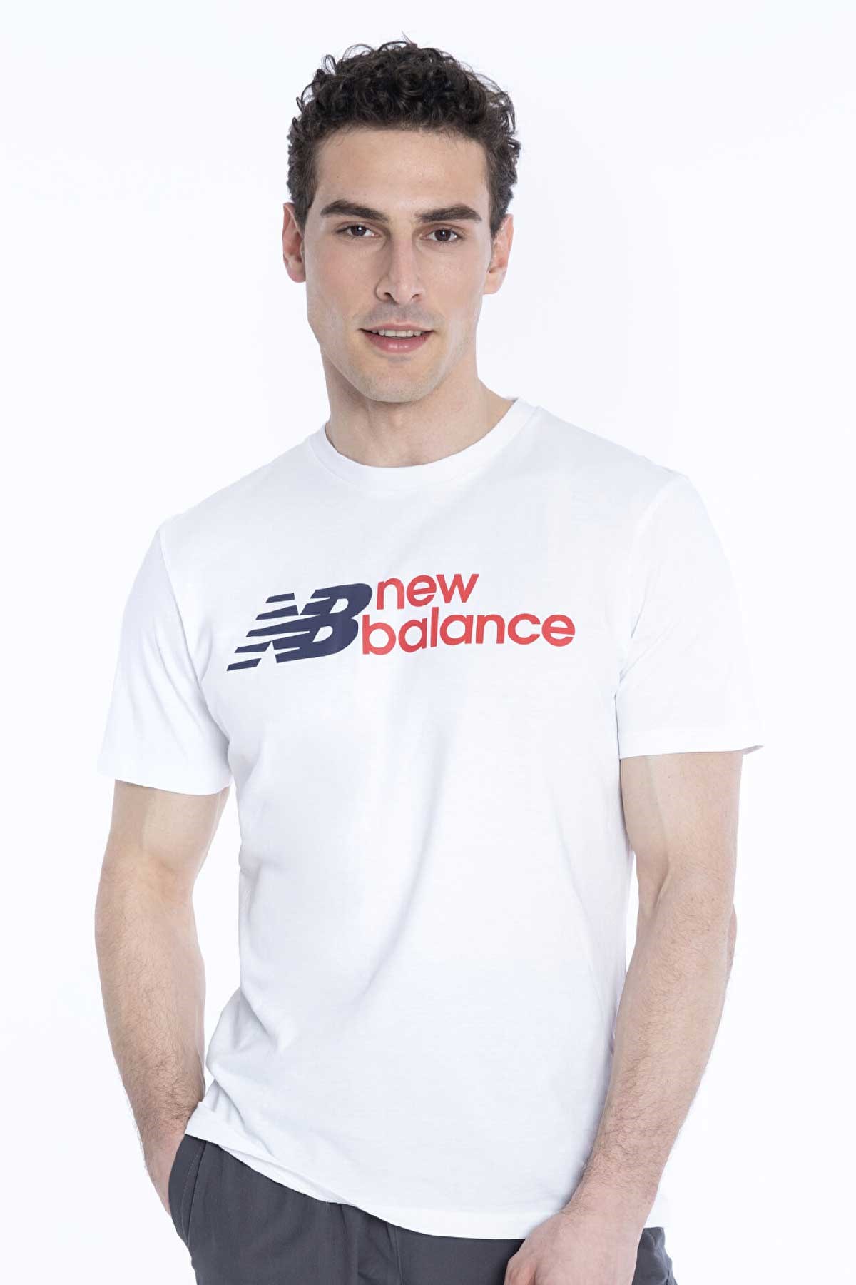 New Balance Lifestyle Erkek Tişört MNT1354-WT Beyaz