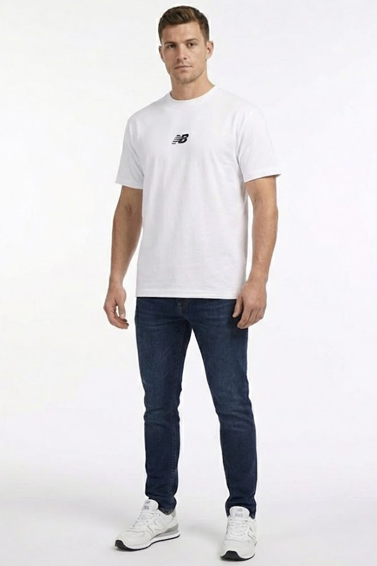 New Balance Lifestyle Erkek Tişört MNT1642-WT Beyaz